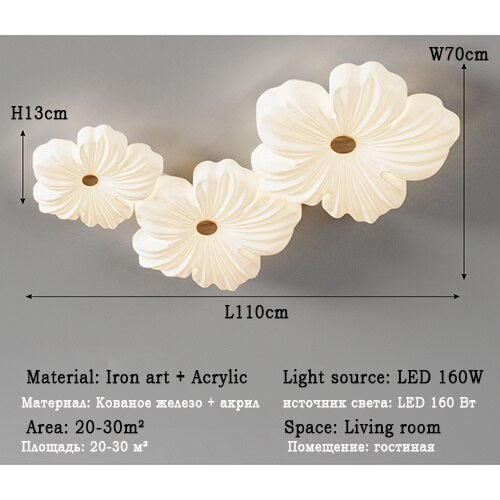 Modern Flower Shape Led Ceiling Lights For Living Room Bedroom Kitchen Island LED Ceiling Lamps Indoor Decoration Lighting Lamp