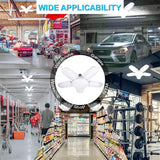 5+1 60W Blades Deformable LED Garage Light E27 Adjustable Shop Top Ceiling Lamp Professional Warehouse Foldable Fan Lamps 220V