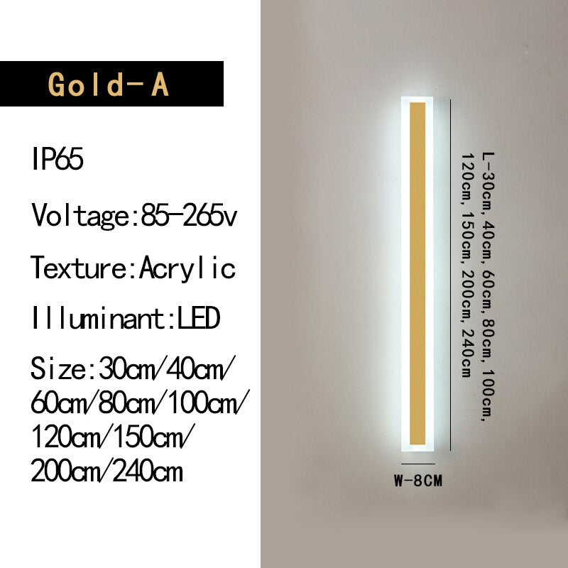 LED Long Wall Lamp，Outdoor，Waterproof，IP65，Garden, Decorative Lighting，Modern，Balcony，Villa，110v 220v