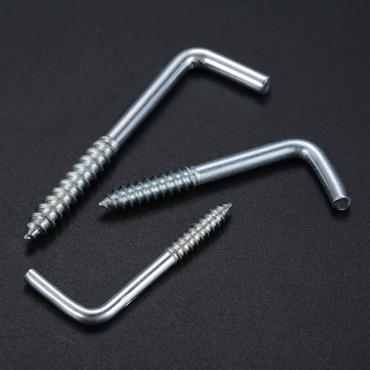 2/5/10/20pcs Square Bend Hook L Cup Hanger Screw-in Wall Picture Photo Frame Lamp Light Eyescrew 20-100mm 14-Sizes Zinc-Plated