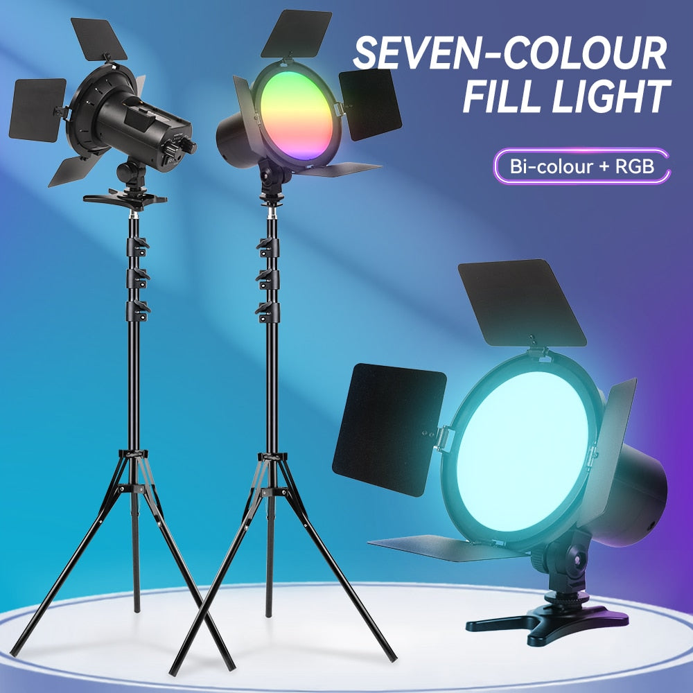 RGB LED video light Studio Photography led lights Video Light Ring RGB Light camera Stand Photography Panel Lamp Light Dimmable