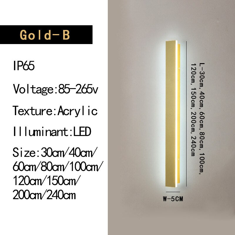 LED Long Wall Lamp，Outdoor，Waterproof，IP65，Garden, Decorative Lighting，Modern，Balcony，Villa，110v 220v
