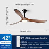 Modern 60/70 Inches Wooden Ceiling Fan With Led Light And Control For Bedroom Living Room Home Office Lounge Ceiling Fans