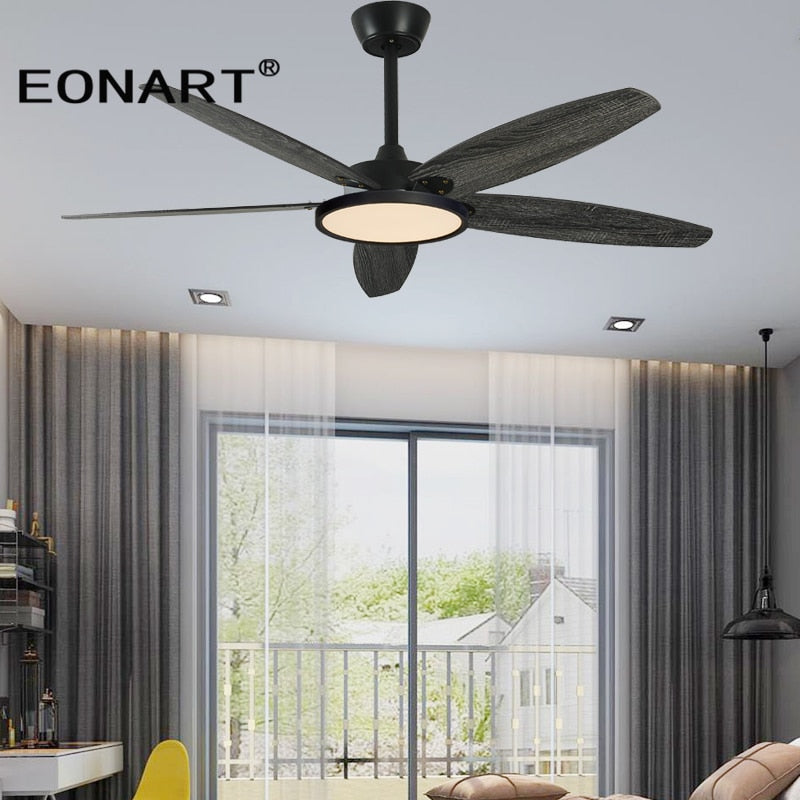 52 Inch Led Ceiling Fan Lamp Roof Home Fans Modern Indoor Decorate Plywood Blade Dc Ceiling Fan With Remote Control Ventilador
