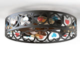 Strong Wind Ceiling Fan Lamp Nordic Restaurant American Style Retro Low Floor Ceiling Mounted Electric Fan Fan With Lamp