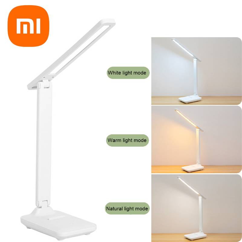 XIAOMI Led Desk Lamp 3 Color Dimmable Touch Foldable Table Lamp Bedside Reading Dormitory Eye Protection USB ReChargeable Light