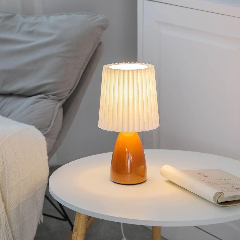 Milkshake Bedroom Night Lamp DESK LIGHT E27 Pleats Table LED INS Floor Girl Bedside Ceramic Indoor Lighting Lights