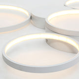 Black/White 7 Rings Flush Mount LED Ceiling Light with Remote Control for Living Room Bedroom