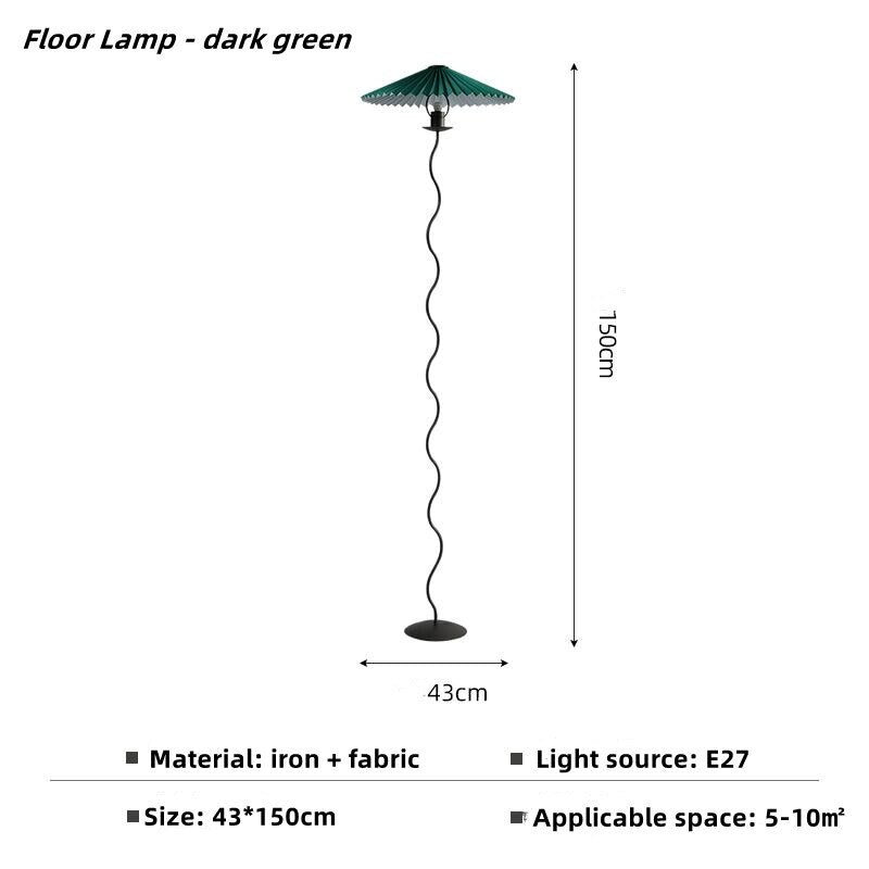 Pleated Skirt Lamp Shade Floor Lamp Japanese Minimalist Living Room Bedroom Ground Floor Lamp Bedside Atmosphere Table Lamp