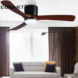 48Inch Low Floor Wooden Led Dc Ceiling Fan With Lamp  Remote Control  Modern Indoor Solid Wood White Ceiling Fans Without lmap
