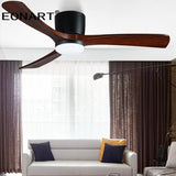 48Inch Low Floor Wooden Led Dc Ceiling Fan With Lamp  Remote Control  Modern Indoor Solid Wood White Ceiling Fans Without lmap