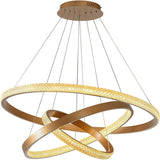 Modern 3 LED Circular Rings Pendent Light with Remote Control for Living Room