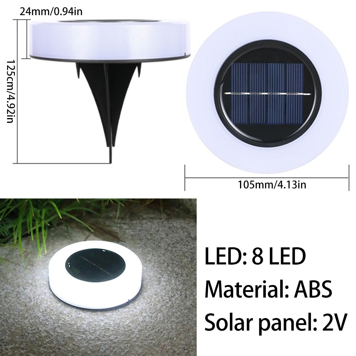 4PCS Solar Garden Lights Outdoor LED Solar Ground Lights Waterproof Landscape Path Way Floor Under Spot Lamp Decoration Lighting