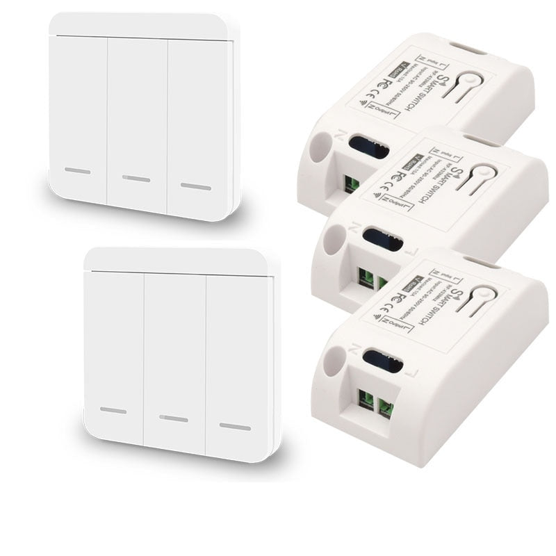 433Mhz wireless Wall Switch RF 86 wall panel transmitter Safety Switch and AC 110V 220V relay interrupter for Light Lamp