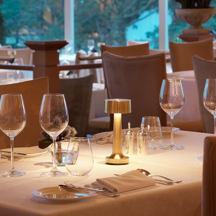 LED Bar Table Dumbbell Lamp Touch Sensor Retro Desktop Night Light USB Rechargeable Wireless For Restaurant Hotel Bedroom Decor