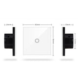 EU Touch Switch Sensor Switches No Neutral Wire Required LED Crystal Glass Panel Wall Lamp Light Switch 1/2/3 Gang AC100-240V