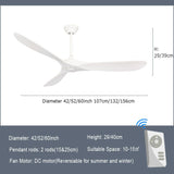 Luxury Natural Wooden Ceiling Fan Home Decorative Pendant Fan With Lamp Reversible Motor Suitable for Summer and Winter