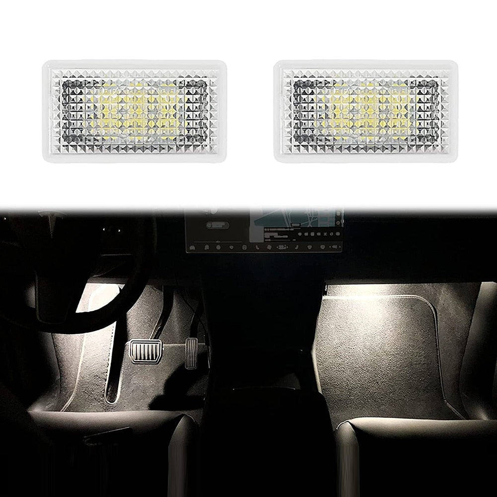 2pcs Replacement LED Atmosphere Car Light Auto Floor Foot Trunk Interior Decorative Lamp for Tesla Model S 3 X Y