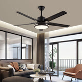 Black/Silver 48 Inch Modern LED Ceiling Fan Silent Motor with Remote Control