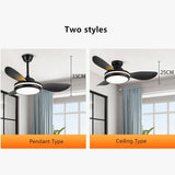 LED Ceiling Lamp Fan With Light DC Lighting Remote Control 220v Lights Modern Bedroom Hanging For Living Room Home Silent Lamps