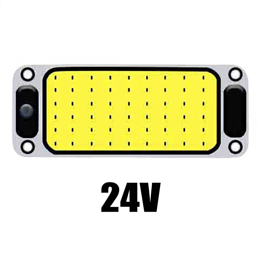 54LED 12-24V Car Reading LED Night Strip Light Interior Light Ceiling Lamp with On/Off Switch for Van Lorry Truck Camper Boat