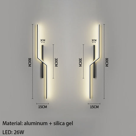 Minimalist LED Wall Lights Living Room Bedroom Lamp Art Decors Aluminum Line Novelty Sconce Drop Shipping