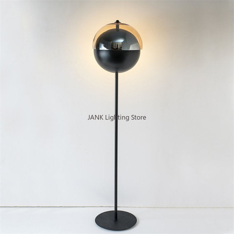 Designer LED Theia Floor Lamp for Bedroom Living Room Glass Hemisphere Industrial Corner Lamp High-end Decor Desks Lighting