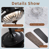 Outdoor Waterproof Sun Protection DC Motor 35W Ceiling Fans Glass House Courtyard Summer House Ceiling Fan Lighting