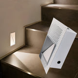 Indoor Frameless Step Lights 3W Motion Sensor LED Stair Stairway Hallway Lamp Embedded White Wall Modern Home Night Footlights
