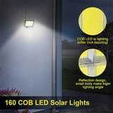 COB LED Solar Powered Light Outdoors PIR Motion Sensor Waterproof Wall Emergency Street Security Lamp For Garden Decoration