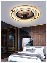 Mini Ceiling Fan Lamp Light LED  Home Office Kitchen Bedroom Dining Room Small Ceiling Fan Remote