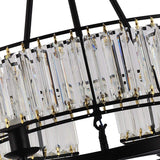 Black Frame Luxury Crystal Chandelier Pendant Light for Dining Room, Bedroom