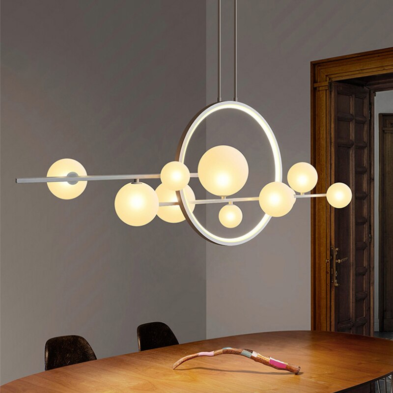 Modern minimalist LED chandelier Nordic ceiling novelty glass bubble Nordic dining table lighting kitchen home decoration lamps