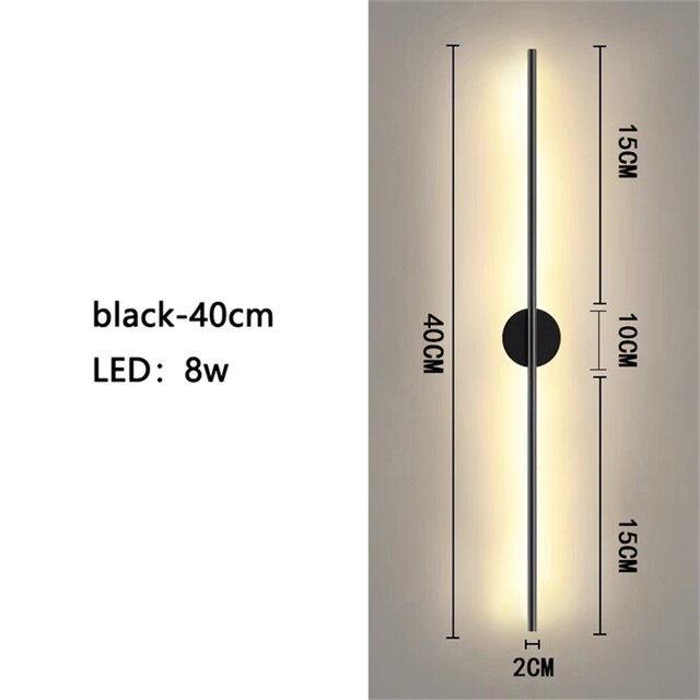 Nordic Strip LED Wall Lights Aluminum Wall Lamp Living Room Sofa Background Wall Decor Lamps Bedroom Bedside Lighting Fixtures