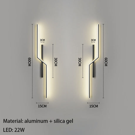 Minimalist LED Wall Lights Living Room Bedroom Lamp Art Decors Aluminum Line Novelty Sconce Drop Shipping