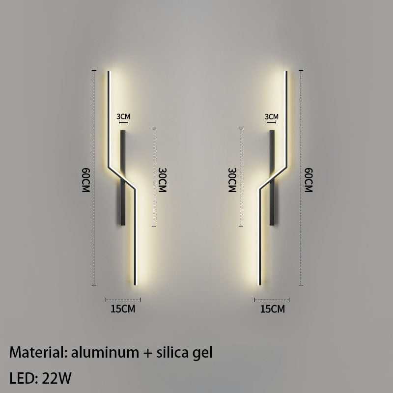 Minimalist LED Wall Lights Living Room Bedroom Lamp Art Decors Aluminum Line Novelty Sconce Drop Shipping