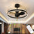 Low Floor Ceiling Fan Lights Remote Control Led 3 Color 3000K / 4500K / 6000K DC Motor Reversible Fan Lamp Fixtures 110V 220V