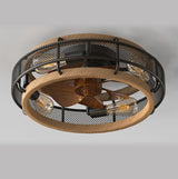 Strong Wind Ceiling Fan Lamp Nordic Restaurant American Style Retro Low Floor Ceiling Mounted Electric Fan Fan With Lamp