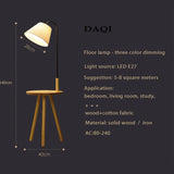 Nordic modern solid wood&amp;cotton fabric lampshade floor lamp E27 220V coffee table floor lamp for living room bedroom hotel room