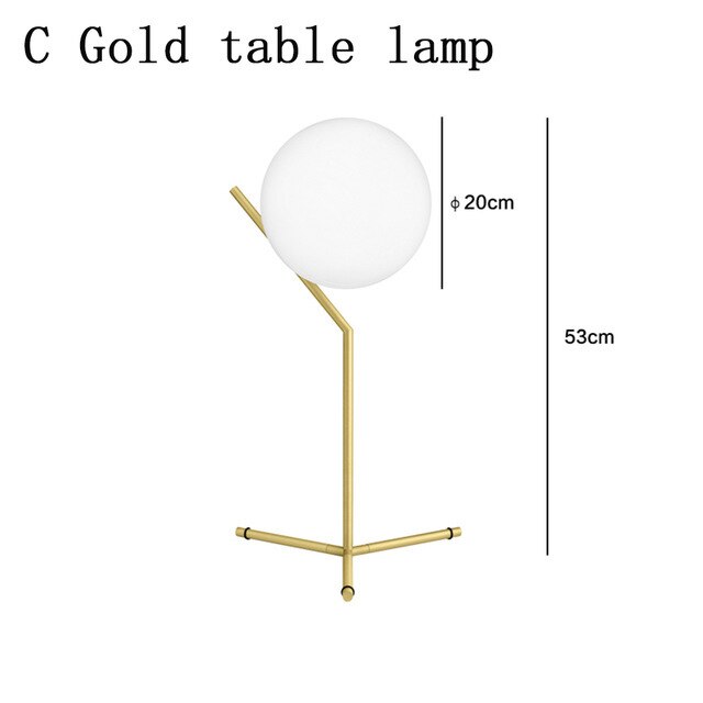 Nordic Glass Ball Table Lamp Modern LED floor lamp for Living Room Deauty Sofa Light Bedroom Bedside Lustre industrial desk lamp