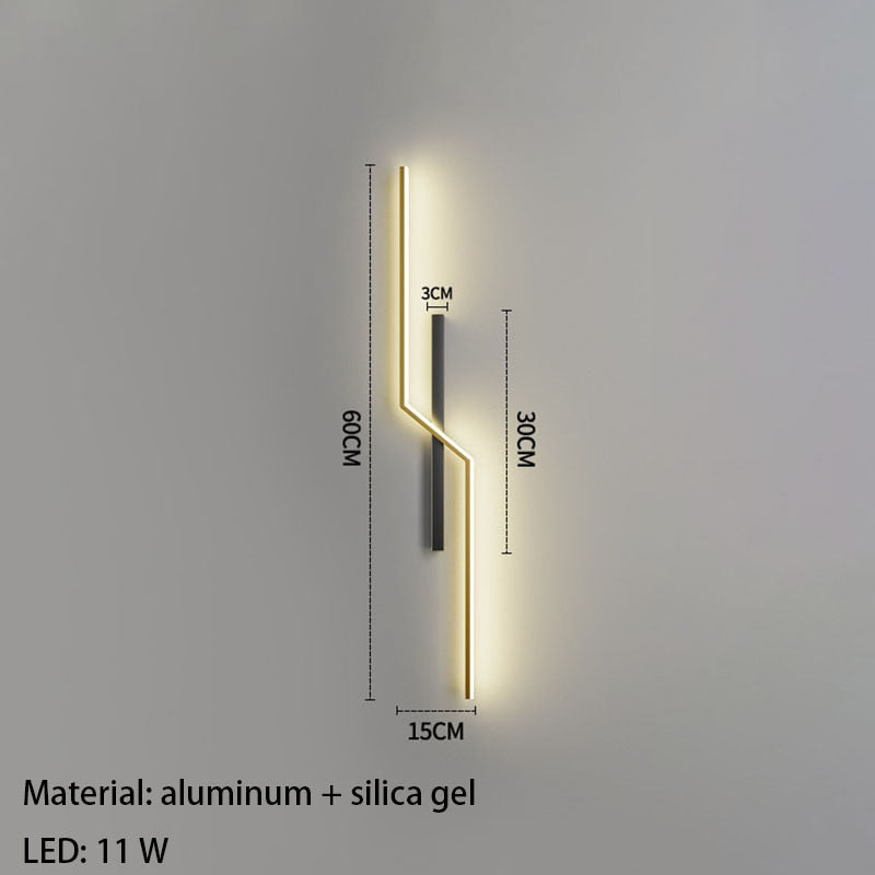 Minimalist LED Wall Lights Living Room Bedroom Lamp Art Decors Aluminum Line Novelty Sconce Drop Shipping