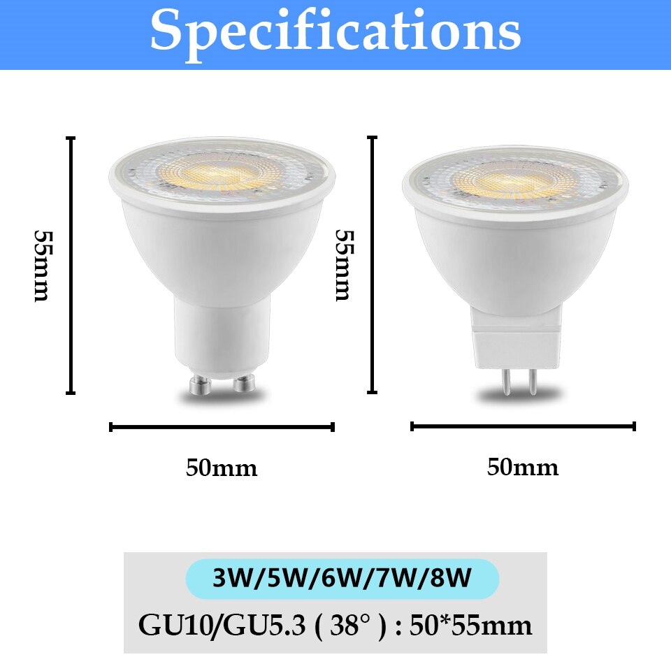 10pcs Factory direct LED spotlight GU10 MR16 220V high lumen replace 50W 100W halogen lamp is suitable for down lamp chandeliers