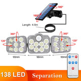  LED Solar Lights Outdoor Motion Sensor Human Induction Adjustable head IP65 Waterproof Solar Power Wall Lamp