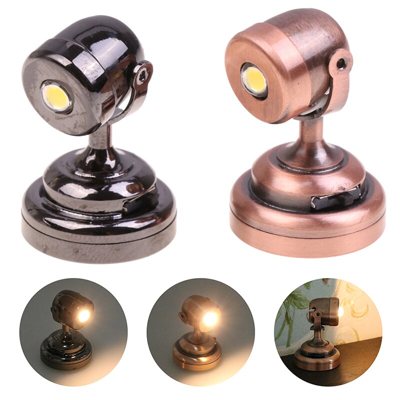1:12 Dollhouse Retro European Style Mini LED Lamp Double-head Flower Ceiling Light Lamp Wall Light Room Outdoor Decor Toy