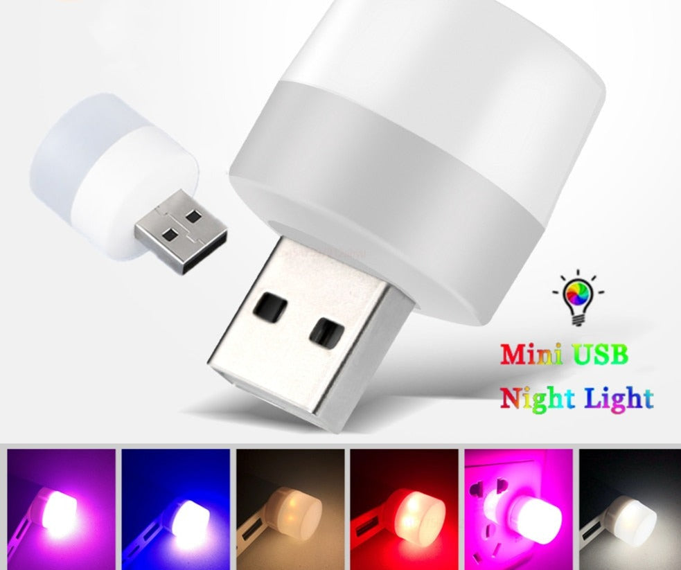 USB Plug Lamp Computer Mobile Power Rechargeable Lamp Book Light LED Eye Protection Reading Light Small Light Night Light