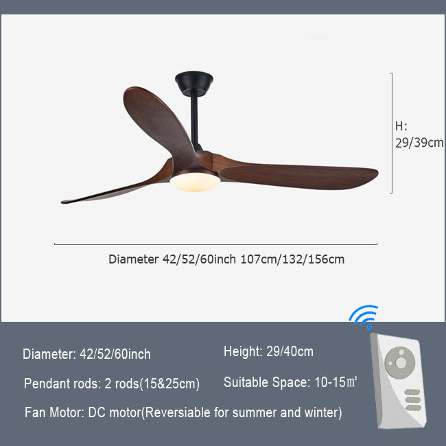 Luxury Natural Wooden Ceiling Fan Home Decorative Pendant Fan With Lamp Reversible Motor Suitable for Summer and Winter