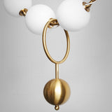 Moderne Witte Glazen Bol Hanglamp Voor Restaurant Hal Creatieve Ketting Ontwerp Decro Verlichtingsarmaturen Met 8 Lampen