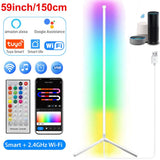 Living Room Dimmable Corner Floor Lamp 150cm Stand Tuya Smart RGB LED Mood Light for Bedroom Nordic Home Decor Interior lighting