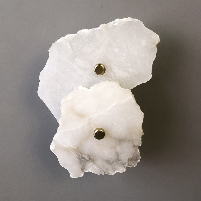 Novelty Natural Marble LED Wall Lights Gold Copper Every Piece Different Sconces Lamp For Foyer Dining Room Bedroom Aisle