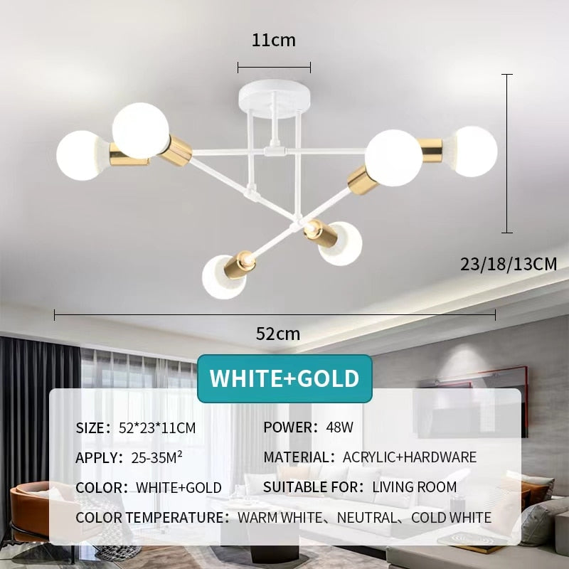 Modern Creative LED Chandelier Lighting Warm Romantic Minimalist for Bedroom Personality Living Room Dining Room Ceiling Lamp